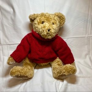 New cute teddy bear red cable knit sweater classic plush stuffed animal toy